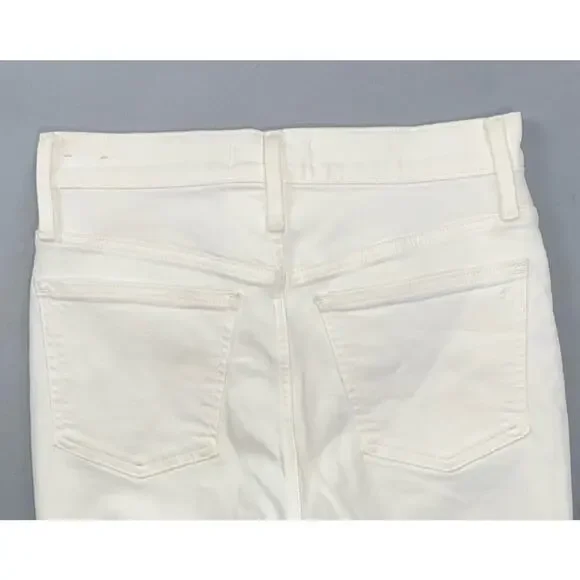 Madewell 'The Perfect Vintage Crop' Fray Stretch Denim Jeans. White, Women's 27. - Picture 5 of 5